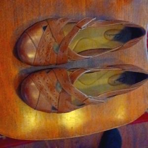 Clarks Brown Leather Flats